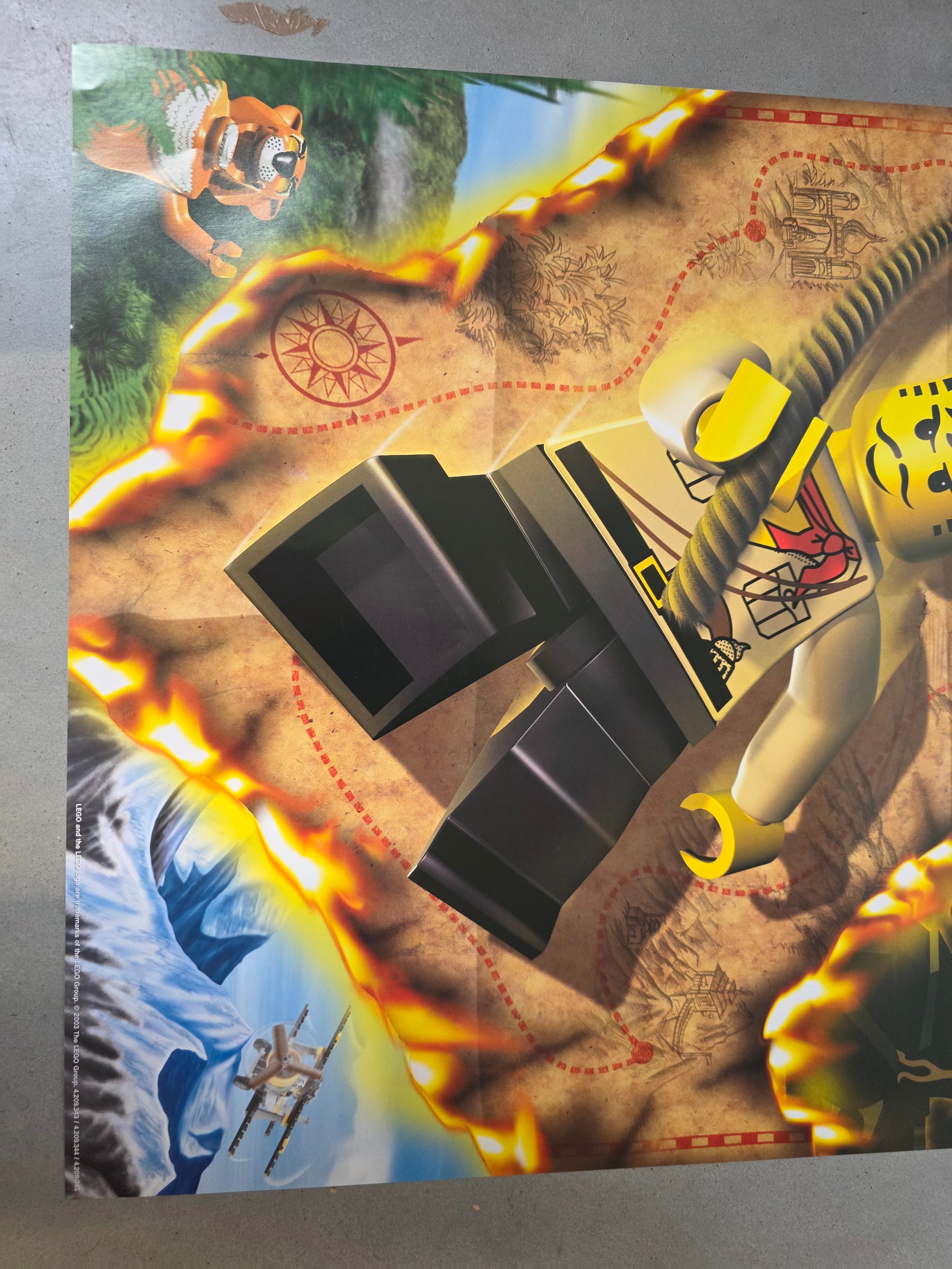 Vintage LEGO Adventures Johnny Thunder Poster - 48x67,5 cm - Origineel Winkelmateriaal