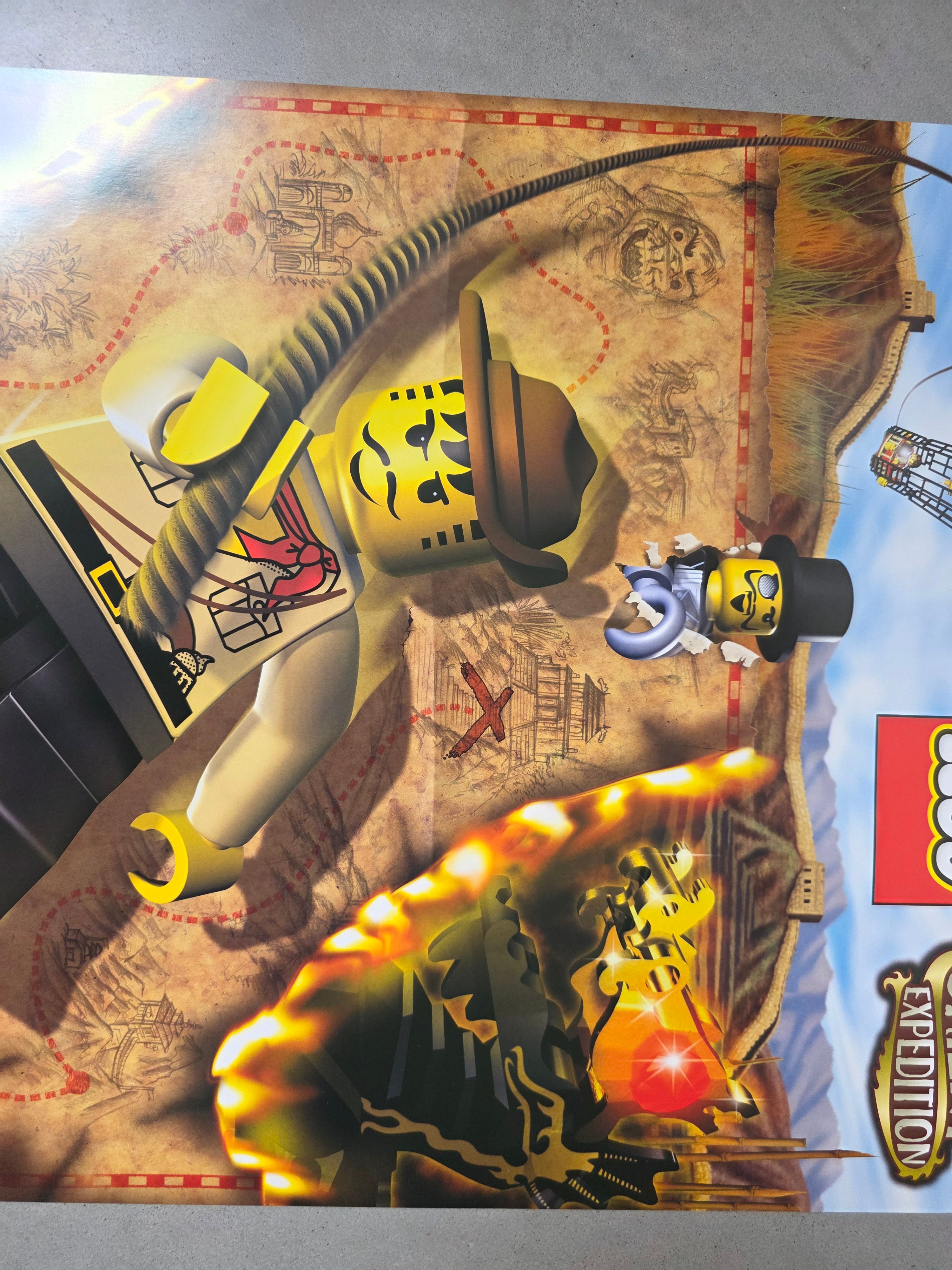 Vintage LEGO Adventures Johnny Thunder Poster - 48x67,5 cm - Origineel Winkelmateriaal