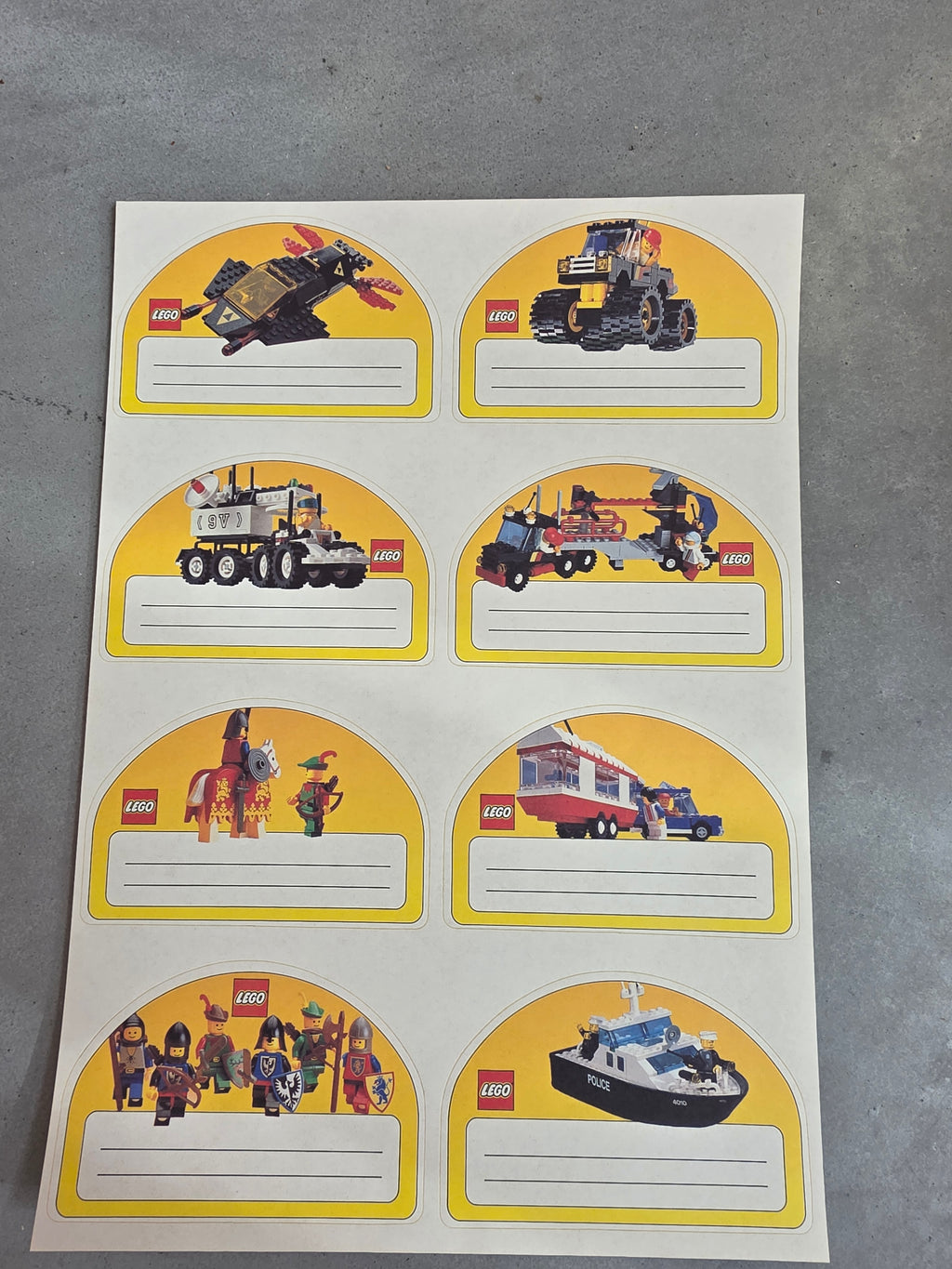 Lego Vintage stickervel A4