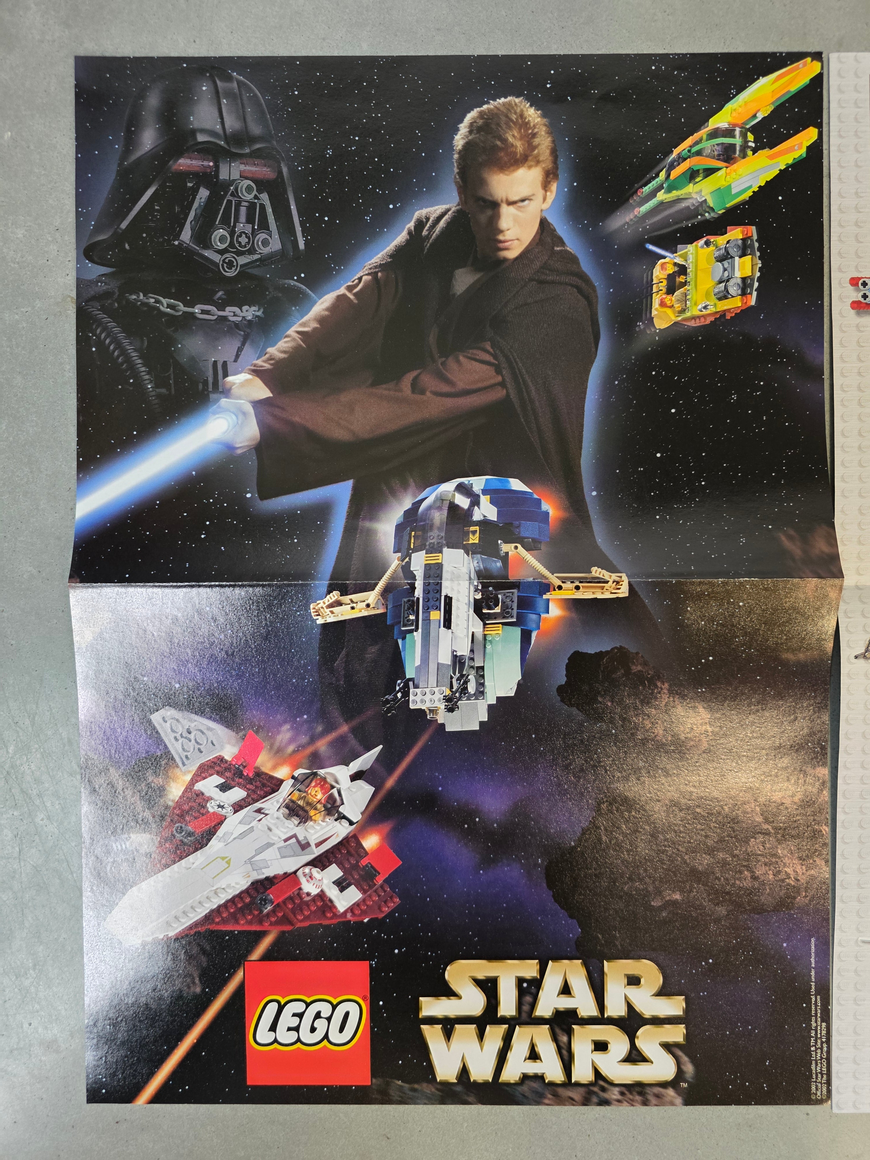 Vintage LEGO Star Wars Anakin Poster - A3 Dubbelzijdig - Origineel Winkelmateriaal