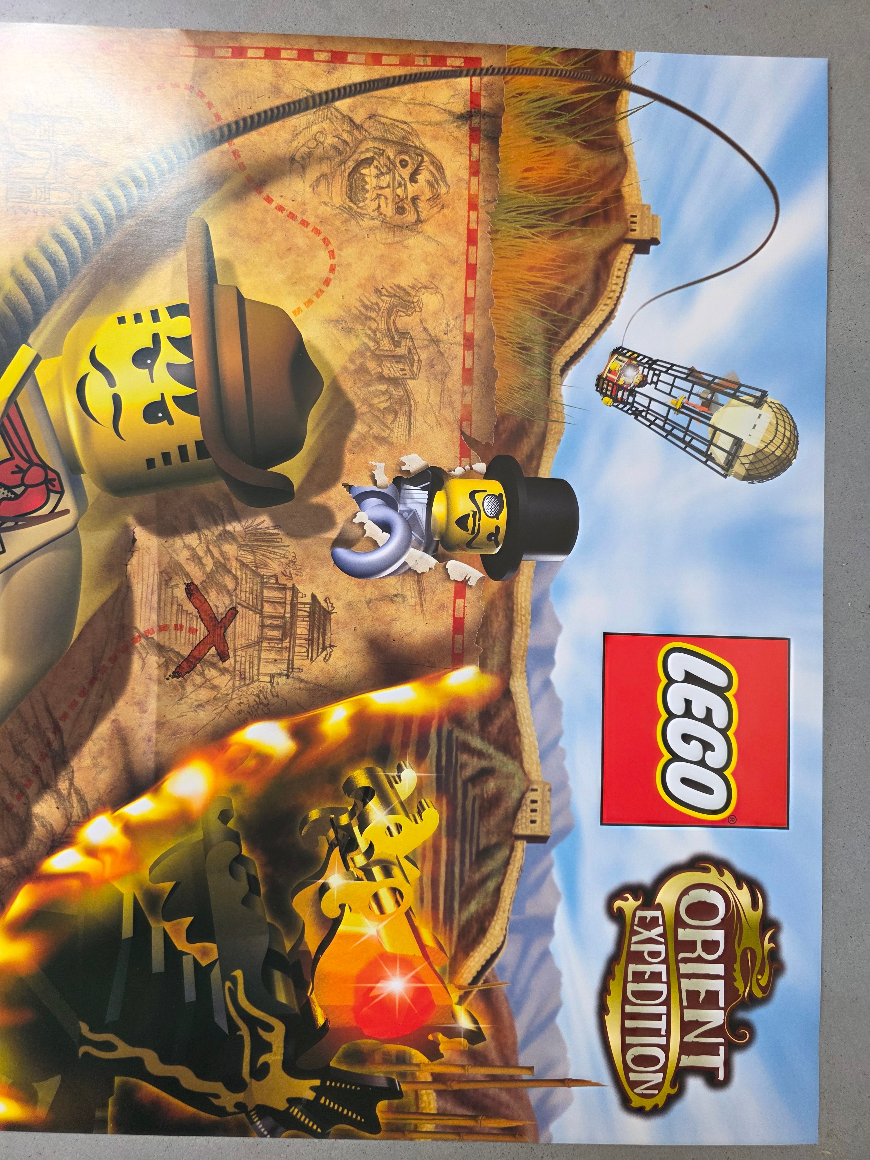 Vintage LEGO Adventures Johnny Thunder Poster - 48x67,5 cm - Origineel Winkelmateriaal