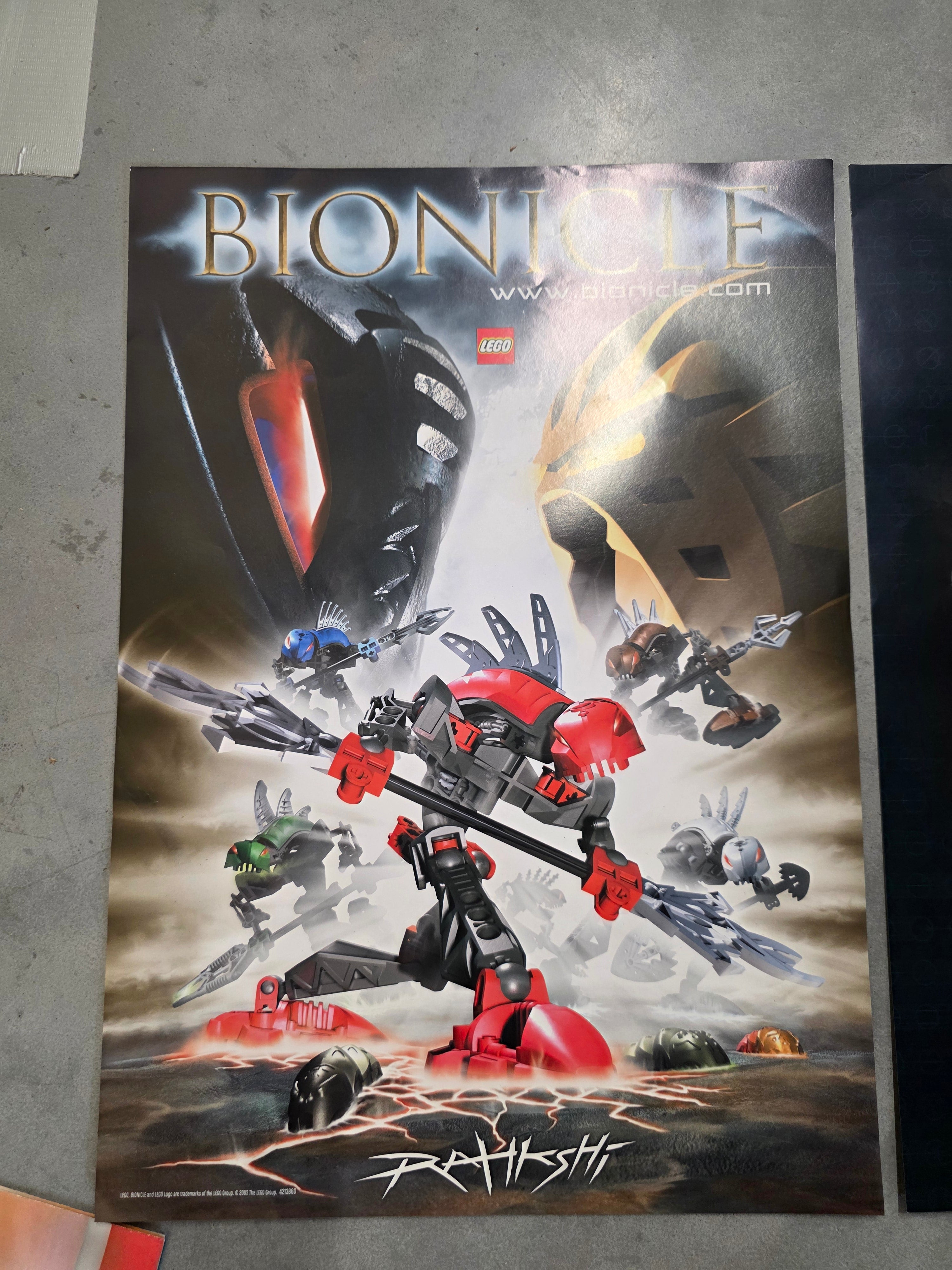 Vintage LEGO Bionicle Rahkshi Poster - A3 Dubbelzijdig - Origineel Winkelmateriaal