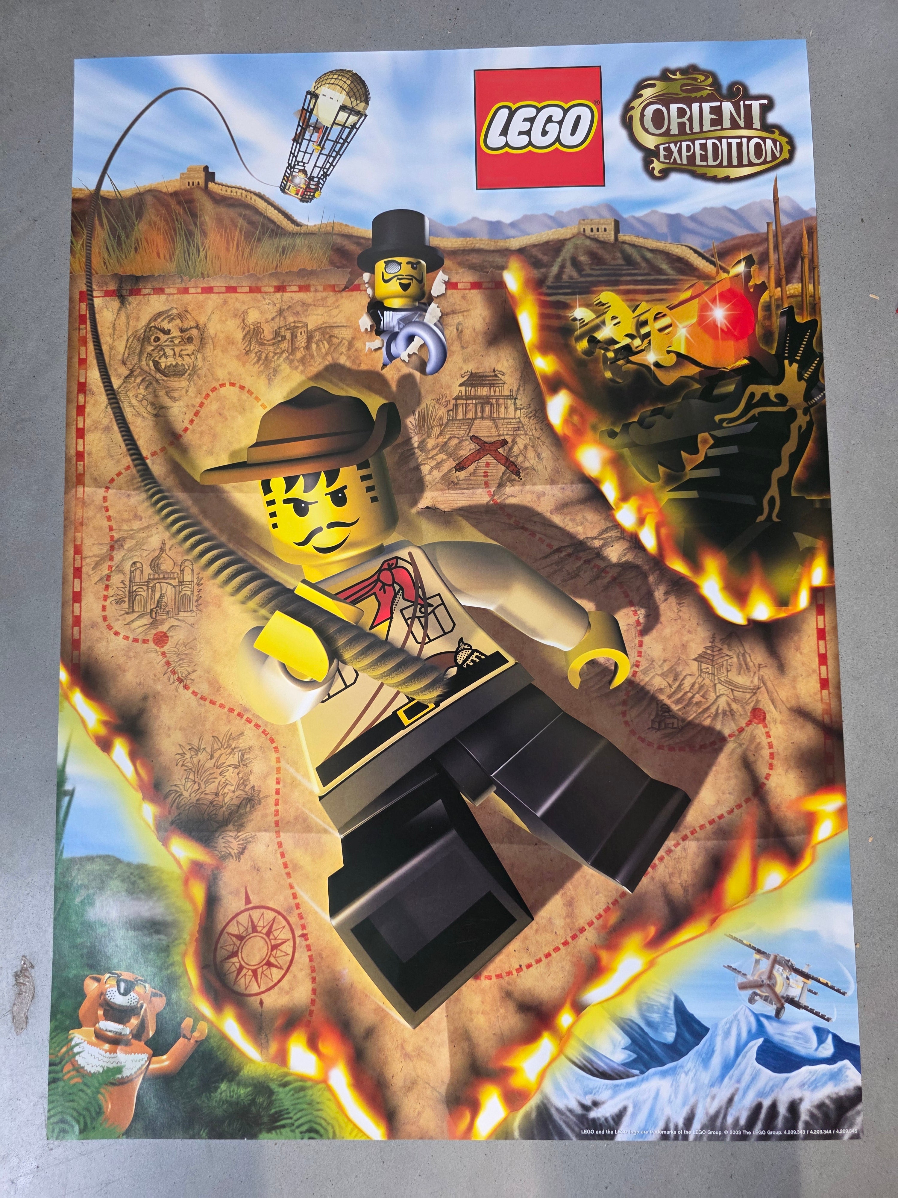 Vintage LEGO Adventures Johnny Thunder Poster - 48x67,5 cm - Origineel Winkelmateriaal